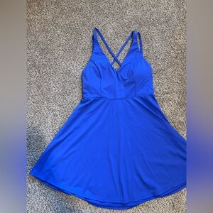 HALARA Vibrant Blue Backless Dress